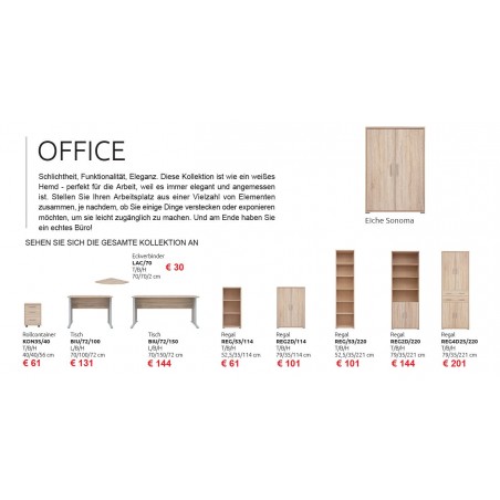 Schreibtisch Büromöbel Modulsystem Eiche Sonoma Office