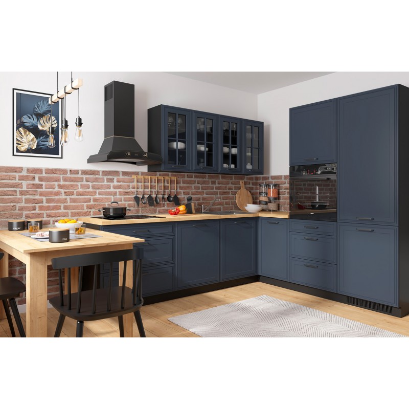 FL Verdi Blau Beispiel L-Form Küche