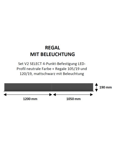 Milino - Regal mit LED Beleuchtung