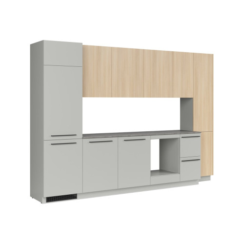 Küchenzeile Milino 332 cm Grau Eiche