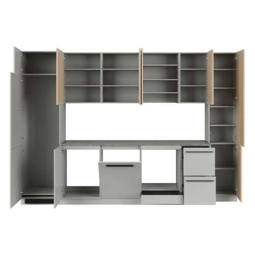 Küchenzeile Milino 332 cm Grau Eiche