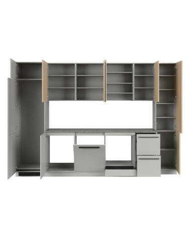 Küchenzeile Milino 332 cm Grau Eiche