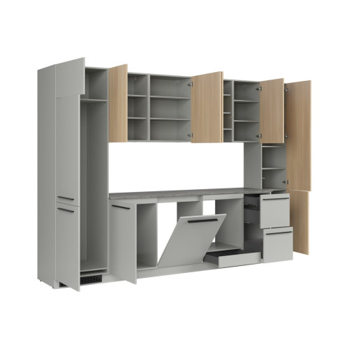 Küchenzeile Milino 332 cm Grau Eiche