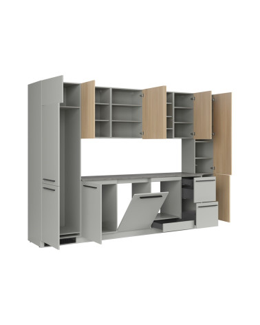 Küchenzeile Milino 332 cm Grau Eiche