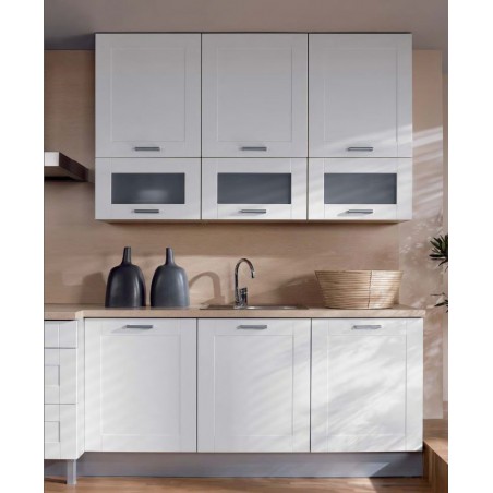Küche 180 cm Weiss matt MDF Rahmen, erweiterbar